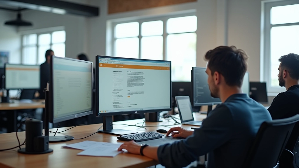 Studio di design responsivo con team che lavora su layout web adattivi